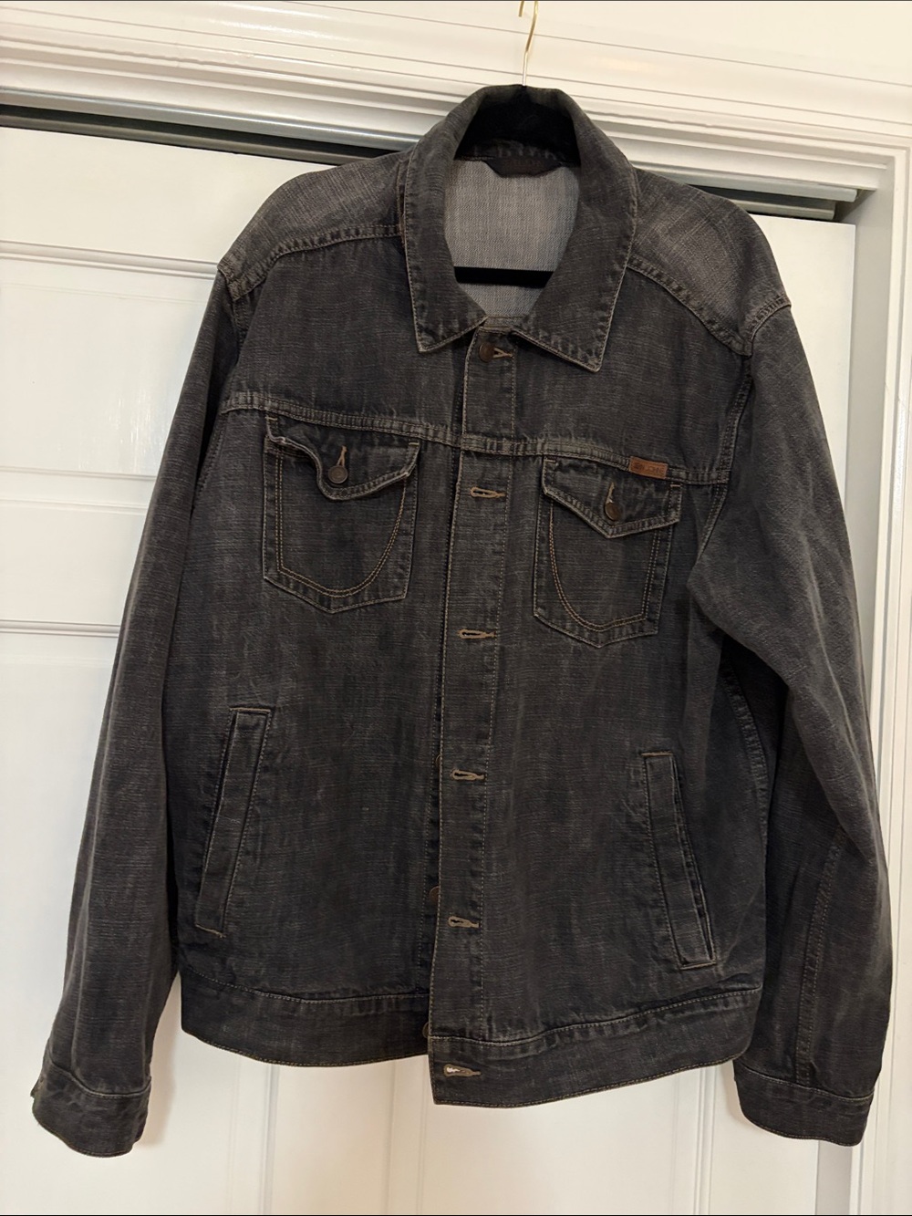 Sean John Men's Charcoal Washed Denim Jacketmens Denim Jecket